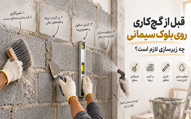 قبل از گچ‌کاری روی بلوک سیمانی چه زیرسازی لازم است؟